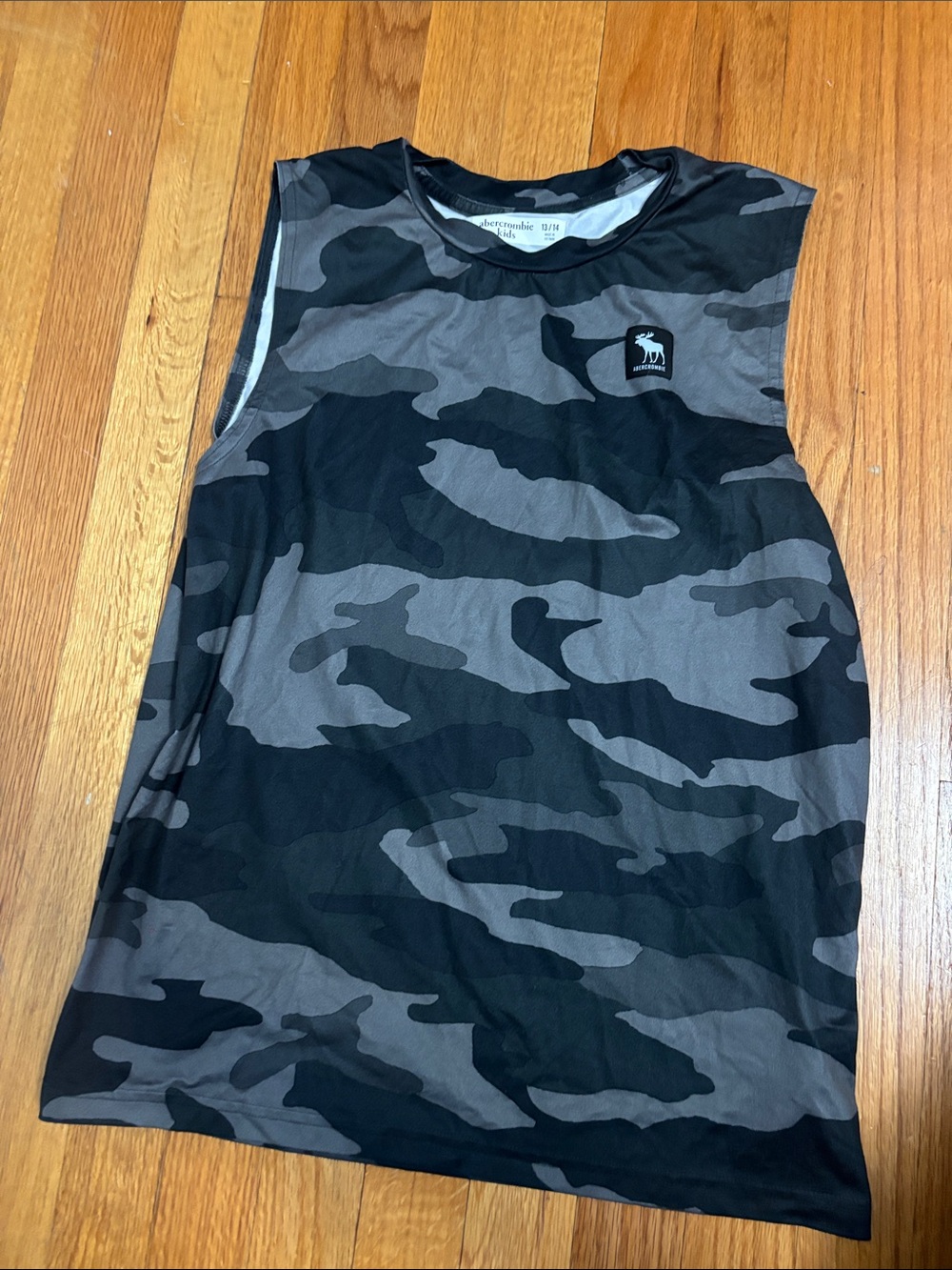 abercrombie kids Black & Gray Camouflage Muscle Tank